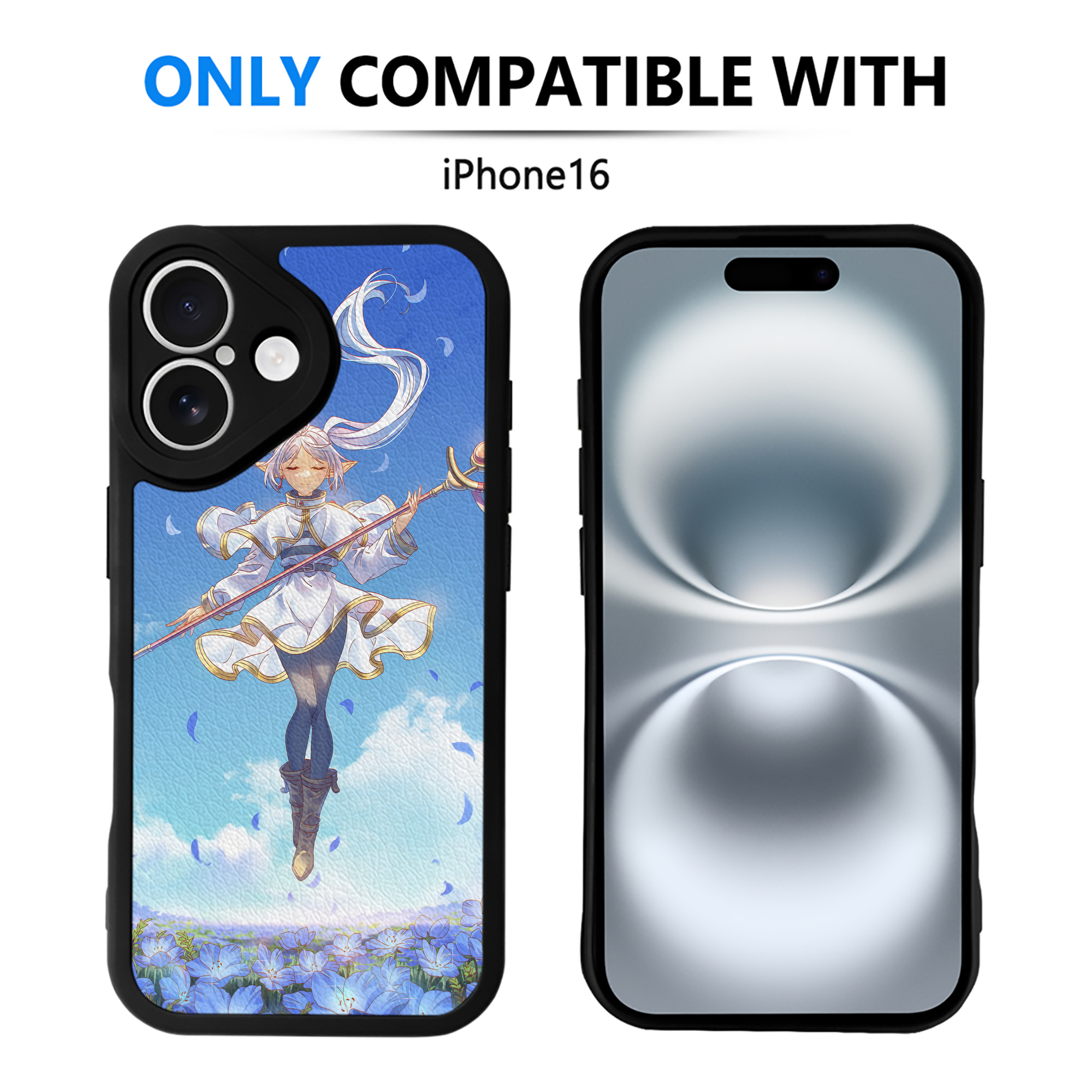 （画像用） 葬送のフリーレン Frieren 【iPhone 16シリーズ対応】シリコンスマホケース（レザー調） 材質：シリコン
